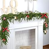 DOKKOME Christmas Garlands 9FT Norfolk Pine Garland 1PCS Realistic Artificial Faux Greenery Garland for Mantle Holiday Indoor Outdoor Fireplace Window Stairs Winter Christmas Decorations