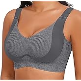 Xcutting Womens Seamless Wireless Supportive Bras Push Up Comfort Soft No Underwire Full Coverage T-Shirt Bra Plus Size