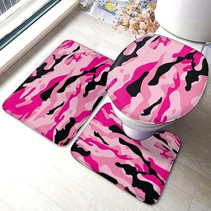 RedBeans Rutschfeste Badematte, 3-teiliges Flanell-Badezimmerteppich