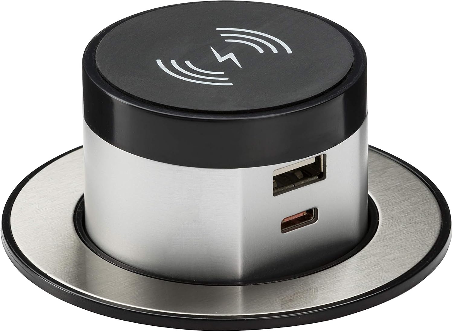Knightsbridge SK0015 Wireless Desktop Charger with Pop-Up Dual USB A+C FASTCHARGER, Black - Image 3
