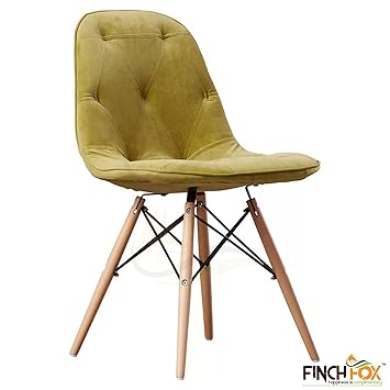 Finch Fox Eames Cushioned Dining Chair Wood Green
