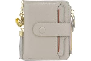 ZOOEASS Women's RFID Mini Soft Leather Bifold Wallet With ID Window Card Sleeve Coin Purse