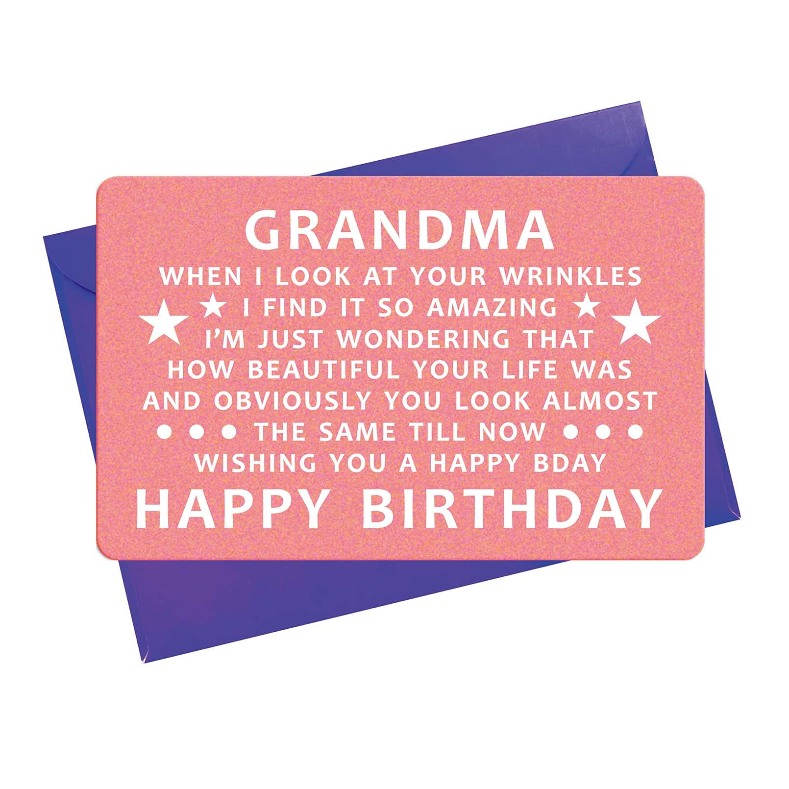 TGCNQ Grandma Birthday Gifts - Grandmother Birthday Card, Engraved Wallet Card