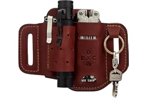 1791 EDC Multitool & Flashlight Holster, Leather EDC Organizer Belt Pouch Fits Multitool, Knife, Flashlight, Keys - Compatible with Heavy Duty Leatherman, Gerber, SOG