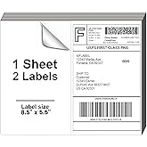 Axidou 8.5 x 5.5 Inch Half Sheet Shipping Labels for Laser and Inkjet Printers, 4000 Labels/2000 Pages (2 Labels/Page), Self Adhesive Mailing Address Labels Printable Sticker Paper