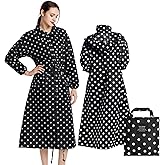 SOPPY Rain Coats for Women, Long Waterproof Raincoat Lightweight Hooded Rain Jacket for Hiking Travel Outdoor