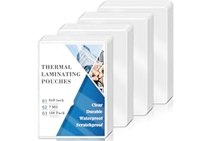 200 Pack Thermal Laminating Pouches 6" x 9" 7 mil Clear Laminating Pouches File Card Laminating Pouches Thermal Laminate Pouc