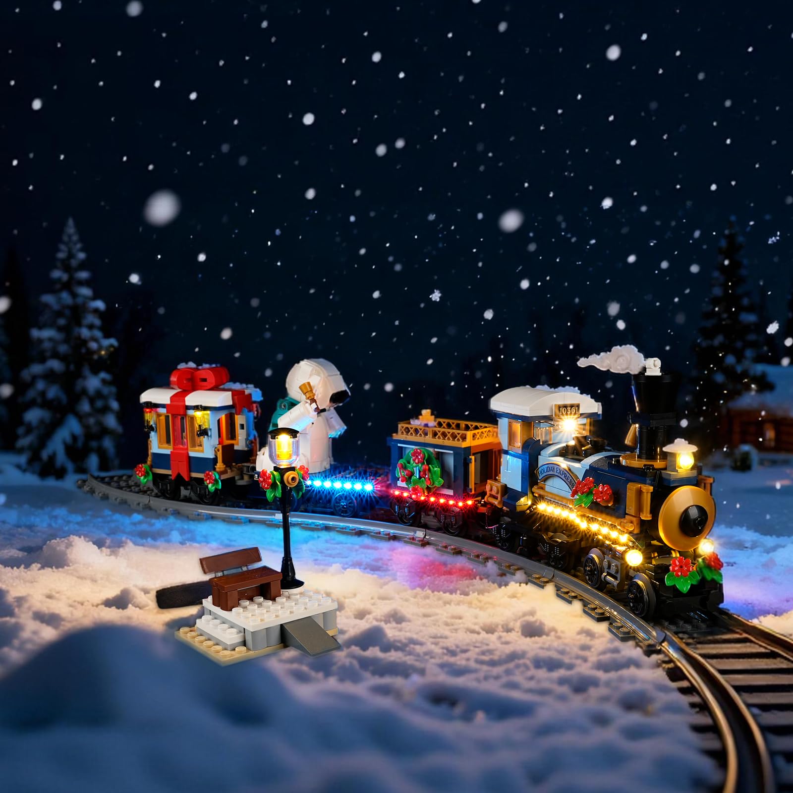 YEABRICKS LED Light for Lego-10361 icons Holiday Express Train Building Blocks Model (Building Set NOT Included)