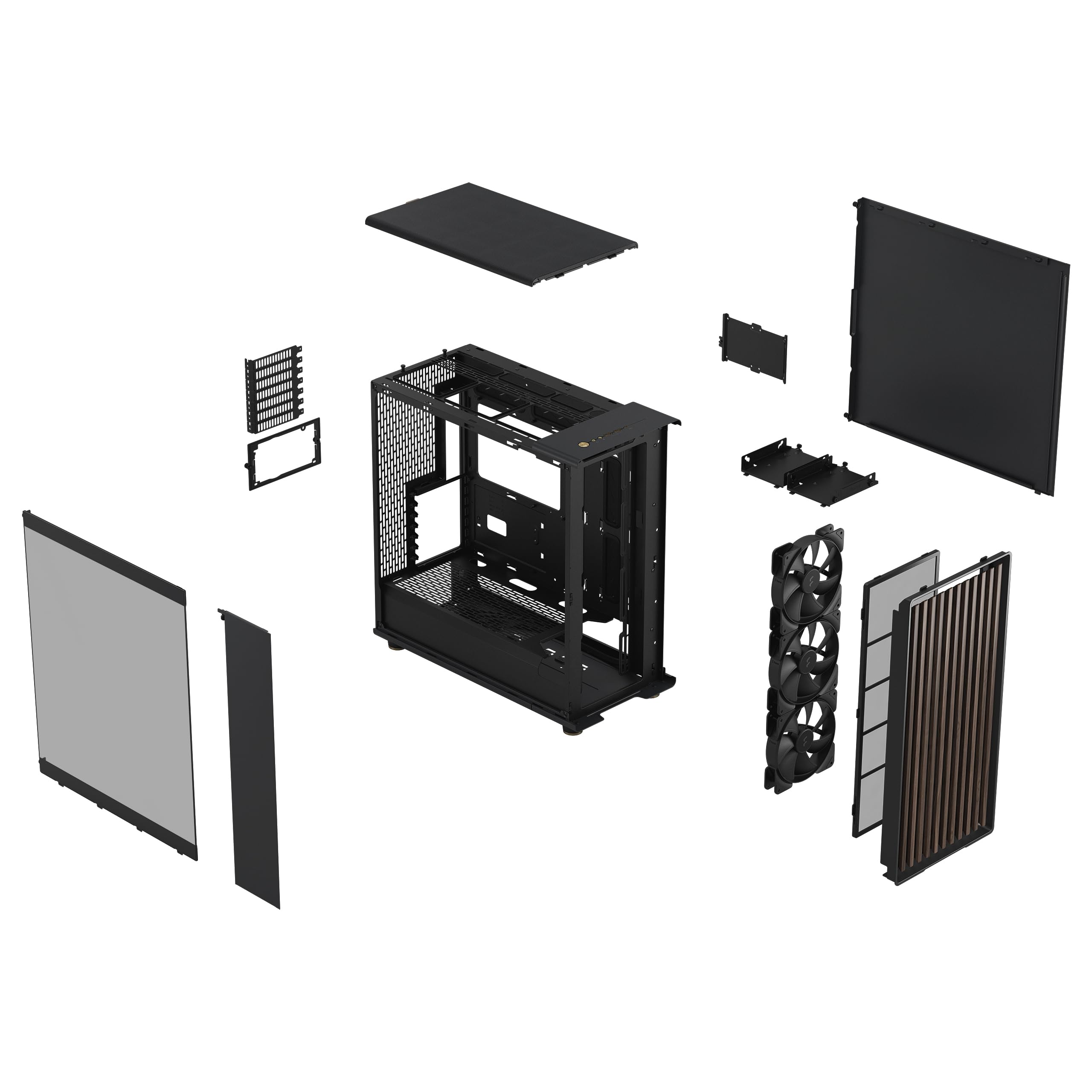 Fractal Design North Xl Charcoal Black Tg- Three 140Mm Aspect Pwm Fans Included- Type C Usb- Eatx Airflow Full Tower Pc Gaming Case - View 8