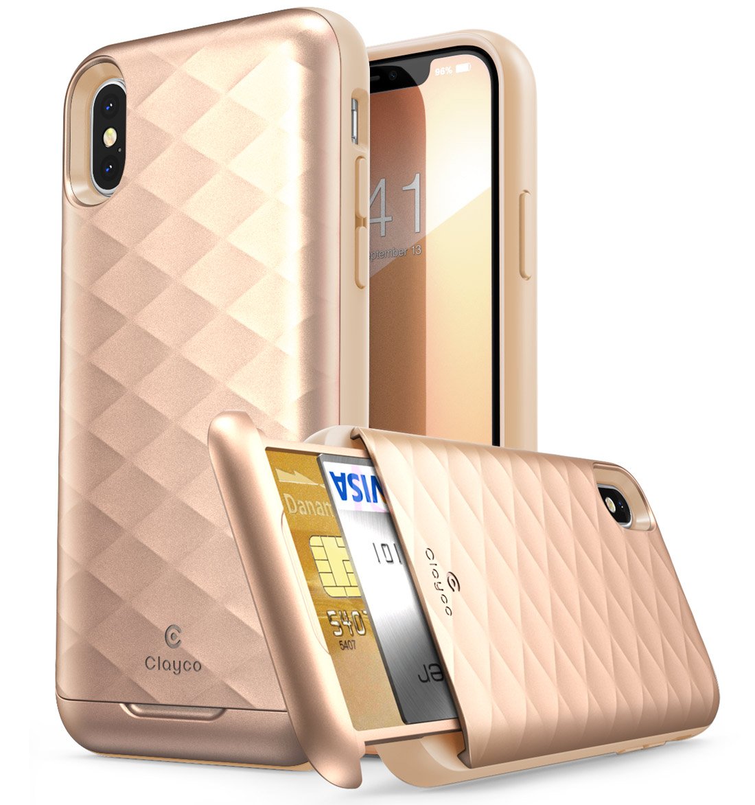 Clayco iPhone X Case, [Argos Series] Premium Hybrid Protective Wallet