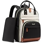 LOVEVOOK Diaper Bag Backpack, Baby Bag with Changing Pad, Large Diaper Backpack Boy Girl, Waterproof Baby Registry Bag for Mom Dad with Stroller Buckles, Beige Brown Black