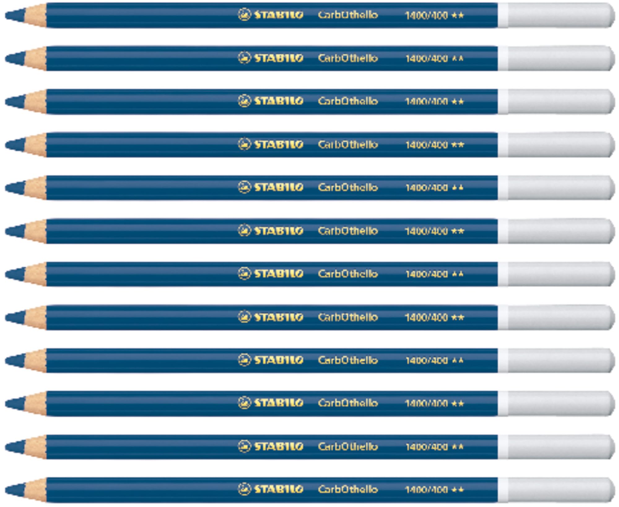 STABILO CarbOthello - Chalk-Pastel Pencil - Pack of 12 - Parisian Blue