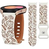 Watbro 20mm Halloween Christmas Engraved Band Compatible with Samsung Galaxy Watch 7 6 5 4 FE 40 44mm Band for Women Men,Cute Snowman Engraved Strap for Active 2/Galaxy Watch 3 41mm
