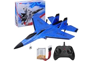 BEFFKKIP RC Plane 2CH Remote Control Plane SU35 RC Jet 2.4GHz RC Airplane RTF Easy to Fly FX620 Airplane Toys for Beginner, Kids and Adults,with Night Lights USB Charging（Blue）