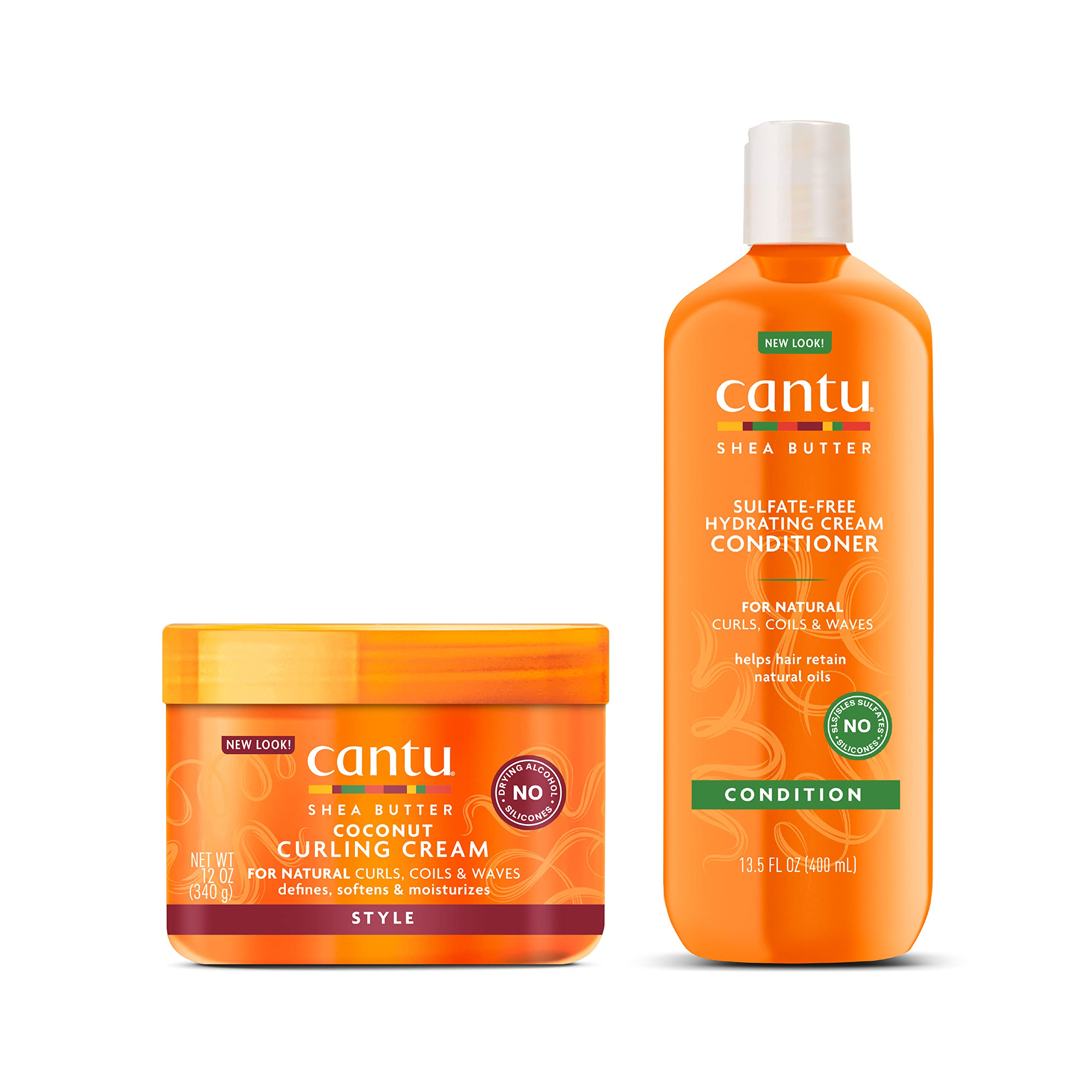 CANTU, Shea Butter Cream Conditioner, 400 ml & Shea Butter Coconut Curling Cream, 340 g