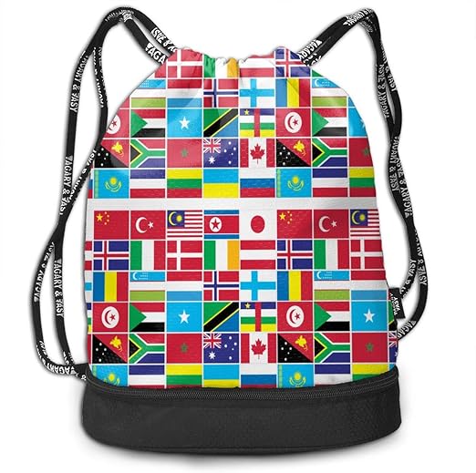 Drawstring Backpack International Flag Rucksack Amazon.ca Clothing