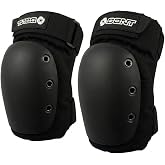 Bont Adult and Youth Knee Pads for Skating, Black, Large | Layered EVA memory foam, high-density impact caps, dual elasticated straps, and ventilated neoprene backing