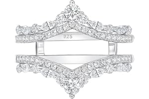 Blongme 925 Sterling Silver Moissanite Ring Enhancer for Engagement Rings Curved Wedding Bands for Women for Her Stackable Wrap Guard Size 5-10