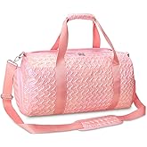 Gym Travel Duffle Bag for Girls - Gymnastics Sports Dance Bag with Shoe Compartment & Wet Pocket Kids Travel Bag Teens Weekender Sleepover Carry On Bag