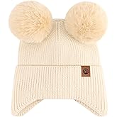 Otoyzy Kids Beanie hat Infant Winter Hat Cap Pom Pom Soft Warm Hat Fleece Lined Knit Cap for Boys Girls 0-2T