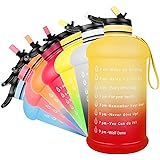 NEEKFOX Water Bottle, 73OZ/0.6 Gallon Motivational Large Water Bottle with Straw & Time Marker, Leakproof BPA Free Big Water 
