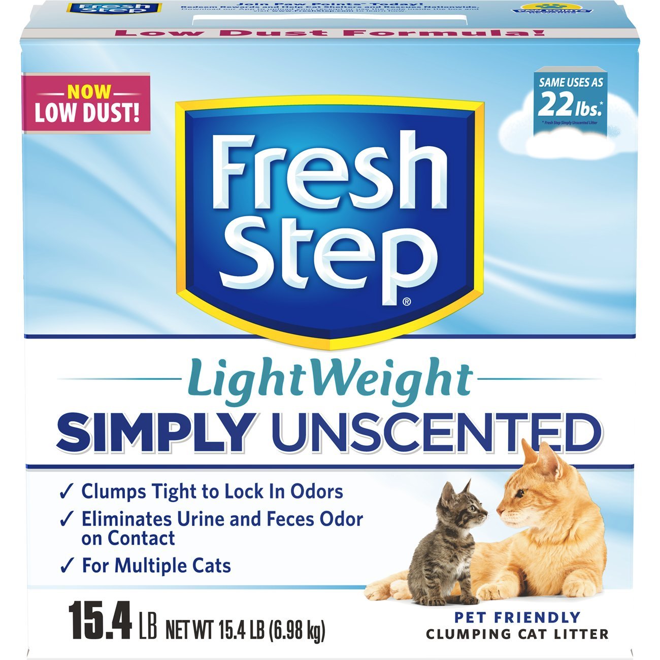 Fresh Step Unscented Lightweight Litter, Clumping Cat Litter