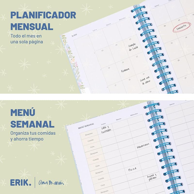 Agenda escolar 2026 2027 Semana Vista Ana Marin en Español