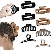 8PCS Mello Cloud Hair Claw Clips, Medium Large Flexible Clips (4.2 Inch), Non-Slip Barrettes for Thick or Fine Hair, Soft Cozy Hair Clips for Women