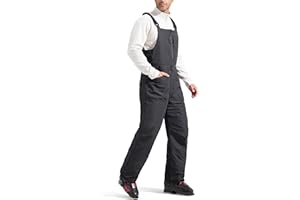 FREE SOLDIER Men's Insulated Waterproof Snow Bibs Ski Overalls