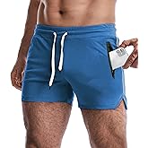 EVERWORTH Men's 3" Inseam Workout Shorts Quick Dry Gym Short Shorts Lightweight Shorts for Men with Liner and Zipper Pockets