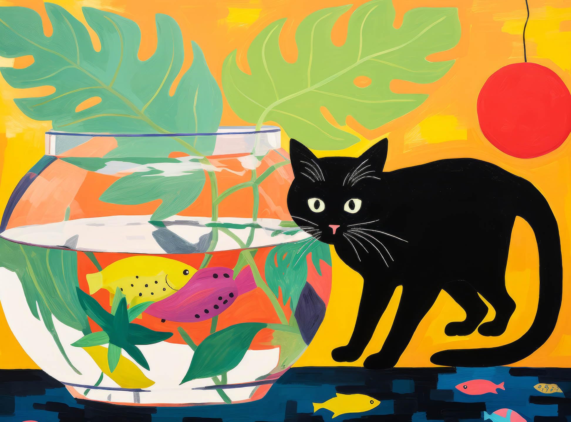 Photo 1 of ** FACTORY SEALED. ** Cross & Glory - Paws & Reflect: A Fishbowl Caper - 1000 Piece Jigsaw Puzzle for Adults | Humorous Challenge | Colorful Imagery and Whimsical Cat Antics