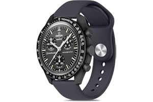 Meliya Bands for Moonswatch Watch, Soft Silicone Strap Compatible with Omega X Swatch Moonswatch Speedmaster/Rolex/SEIKO 20mm Watch, Swatch Omega Moonswatch Speedmaster Watch Replacement Band for Women Men