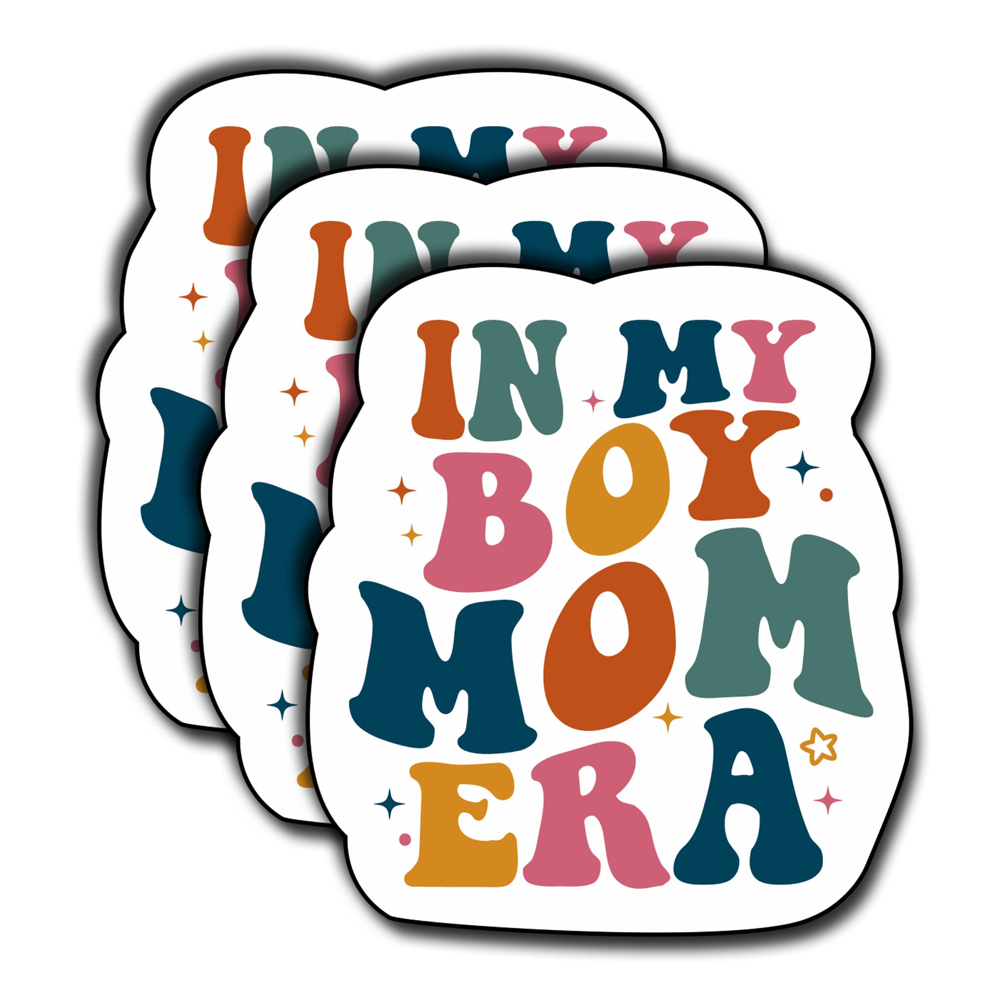 Photo 1 of (3Pcs) in My Boy Mom Era Sticker – Aesthetic Waterproof Vinyl Stickers for Mom, Wife, or Nana – Cute Boy Mom Decals for Water Bottles, Journaling, Phone, Laptop, Tumbler, Books – 3"x2.4"