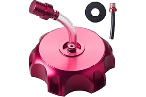 JINGKE CNC Aluminum Gas Fuel Tank Cap with Breather Valve for 50cc 70cc 90cc 110cc 125cc 140cc 150cc 160cc Pit Dirt Motor Bike Dirt Bike ATV Taotao SSR Roketa (RED)…
