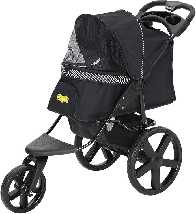VIAGDO Luxury Dog Stroller Jogger for Small Medium Dogs & Cats, NoZip Pet Stroller Foldable 3