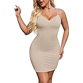 Avidlove Women's Full Slip Under Dress Adjustable Spaghetti Strap Camisole Mini Dress Knee Length Slips Nightwear