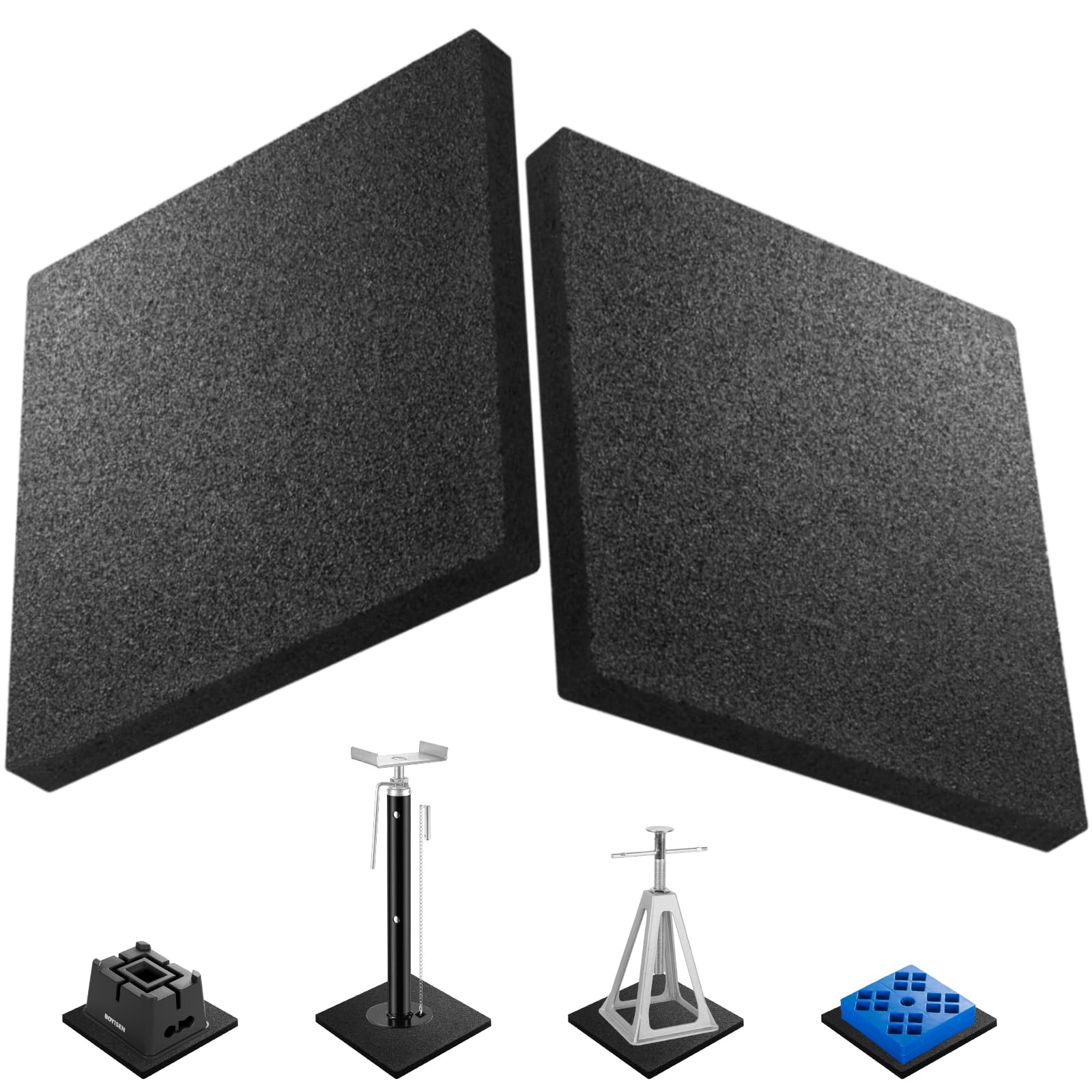 Photo 1 of BOYISEN Leveling Jack Flex Pads - 8.5" Rubber Jack Pads Non-Slip and Prevent Sinking Great for RV Camper Travel Trailer on Gravel Uneven Terrains (2-Pack)