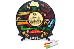pwvsayjcj Vinyl Record Birthday Decorations, Happy Birthday Party Favor Sign Poster, Large Guest Book 11.6" x 11.6"