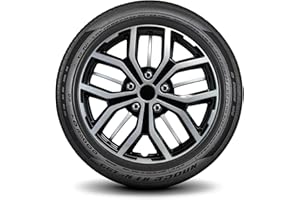 LYDS Evolution Black & Silver Universal 16 inch Premium ABS Hubcap Wheel Cover Replacement Set of 4 - CWC-16S-B