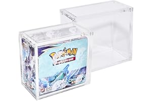 Viturio Acrylic Display Case Compatible with Pokemon Booster Box Stackable Magnetic Top Premium UV Protection