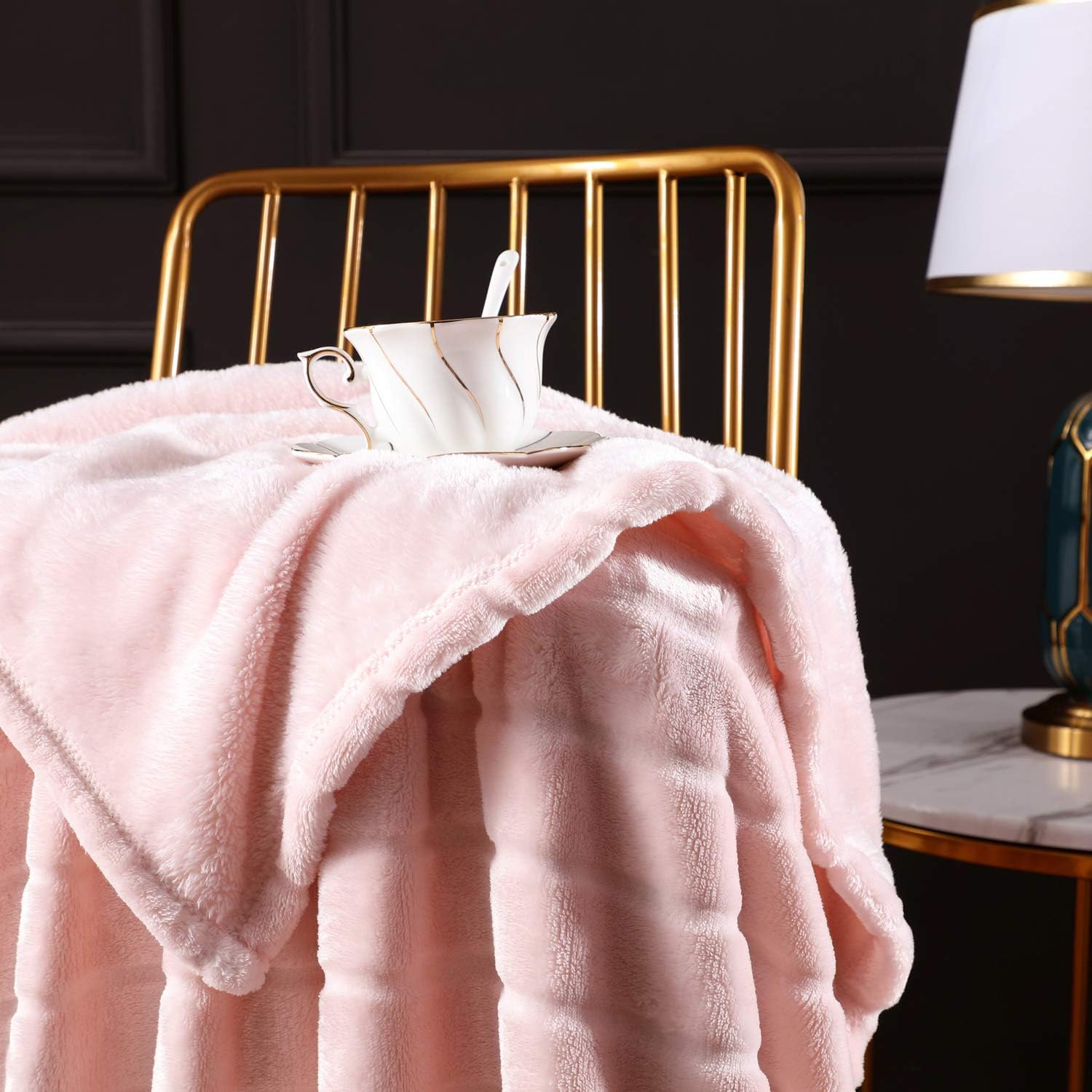 Bertte Throw Blanket Super Soft Cozy Warm Blanket 330 GSM Lightweight Luxury Fleece Blanket for Bed Couch- 50"x 60", Pink: Home & Kitchen