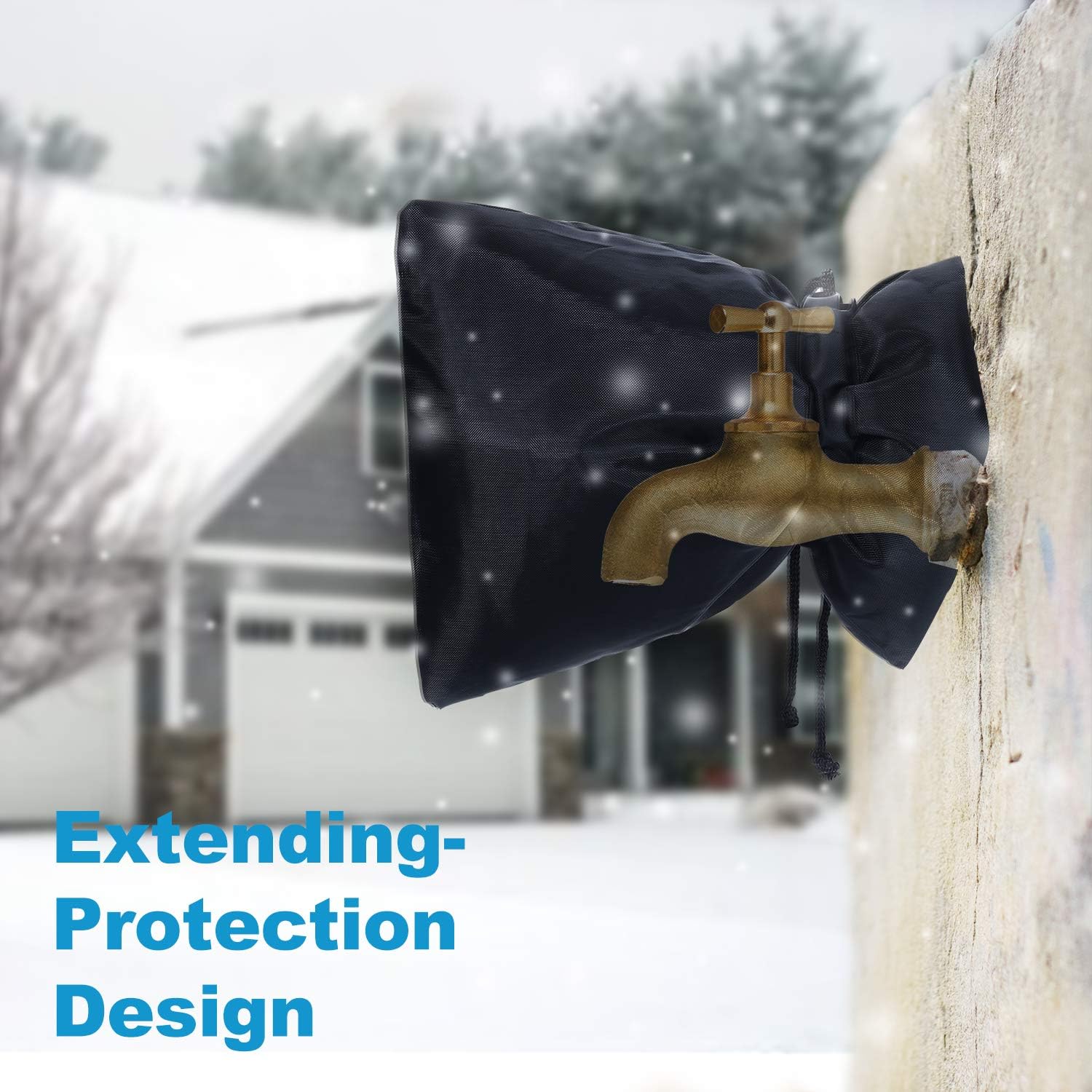 HOMMAND Outdoor Faucet Cover for Winter, 3 Pack Thickened Anti-Frozen Waterproof Outdoor Faucet Protector, 9" H x 6" W (Universal) : Garden & Outdoor