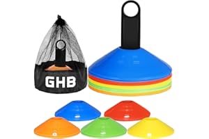 GHB Cones Sports Soccer Cones for Training 25/50/100 Pcs Agility Cones with Carry Bag and Holder for Football, Basketball, Co