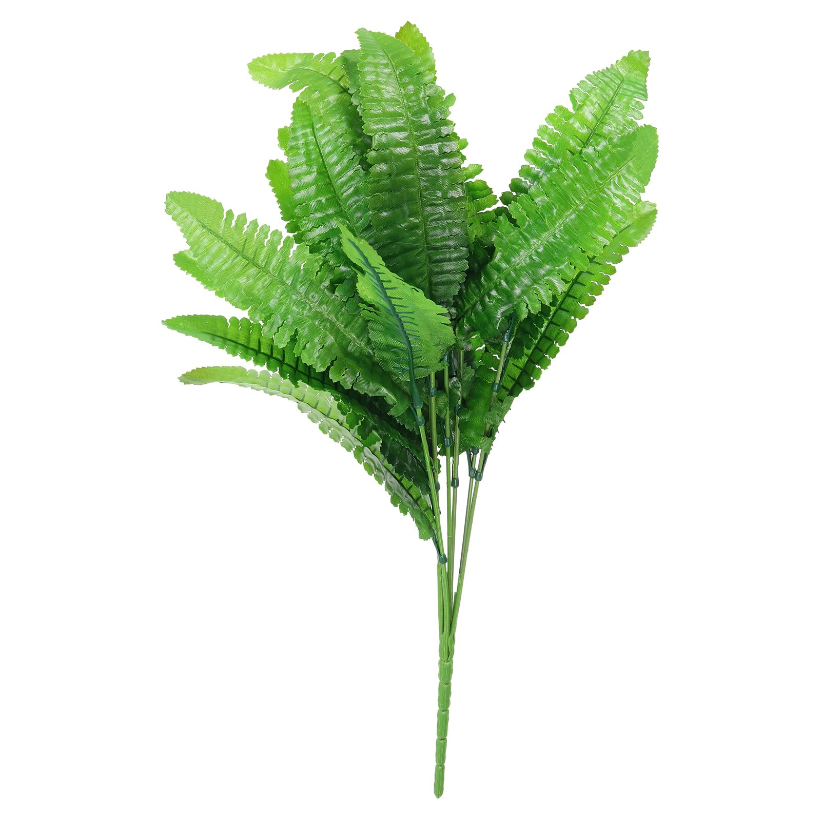 PATIKIL Artificial Greenery Plants, 7 Bundles Green Plant with Persian Leaf Leaves Grass Stems for Home Wedding Garden Office Decoration Party Table Backyard Indoor, Green