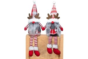BWFY Christmas Gnomes Swedish Tomte Decorations with Dangling Legs-Handmade Christmas Reindeer Gnomes Plush Doll Elf Ornaments Scandinavian Figurine Elk Knomes Santa for Holiday Home Decor and Gifts