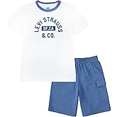 Levi's boys Boys' and Baby Graphic T-shirt and Shorts 2-piece Outfit Set