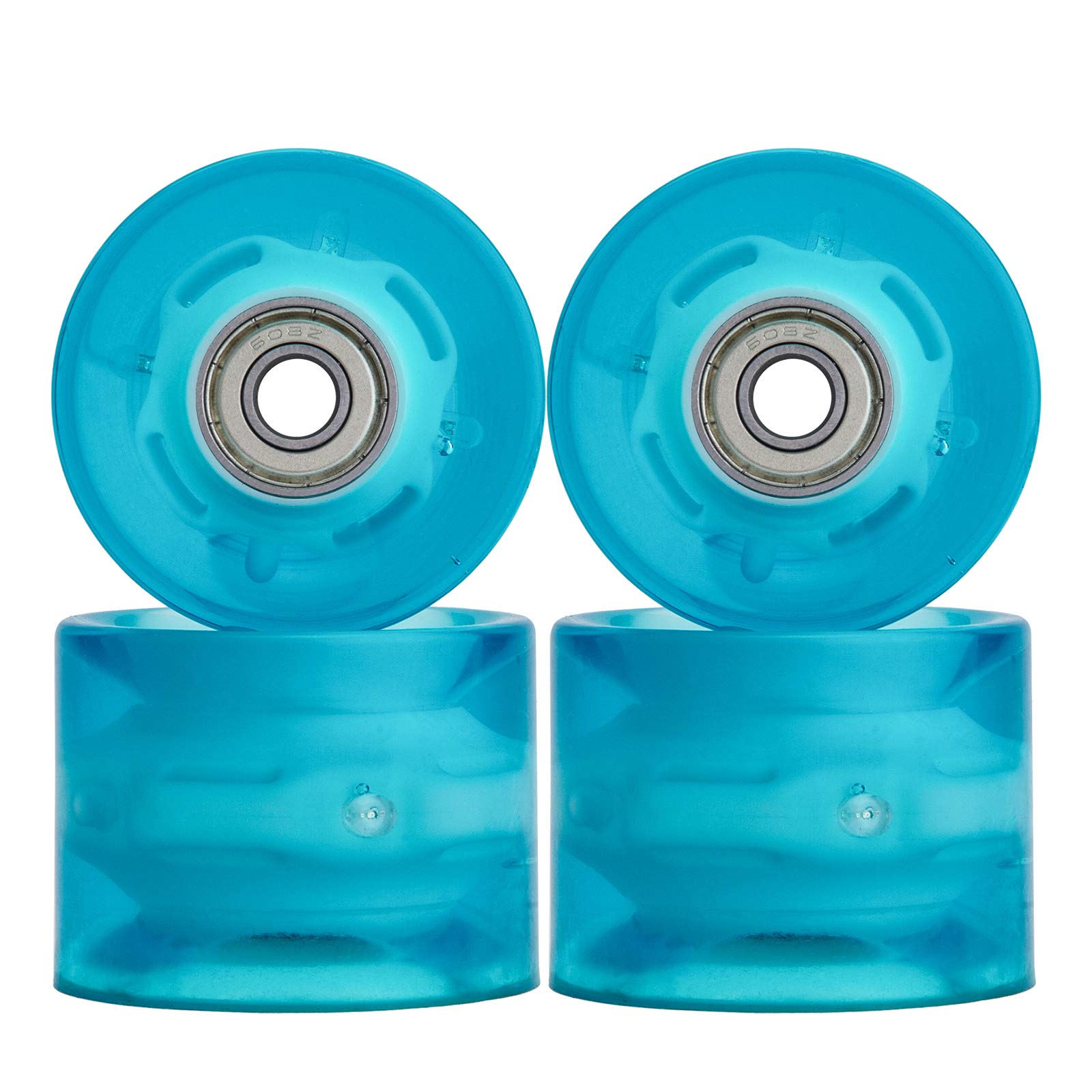 Photo 1 of NONMON 4X Skateboard Wheels 60mm 78A LED Light Replacement Longboard Wheels Cruiser Wheels with ABEC-9 608ZZ Bearings, Blue