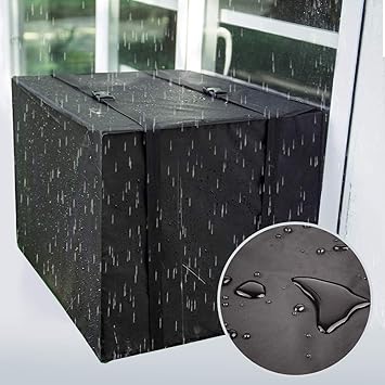 Window Air Conditioner Cover Heavy Duty Winter Outdoor Window Ac Unit Bottom Covered With Adjustable Straps To Prevent Cold Drafts From Entering The