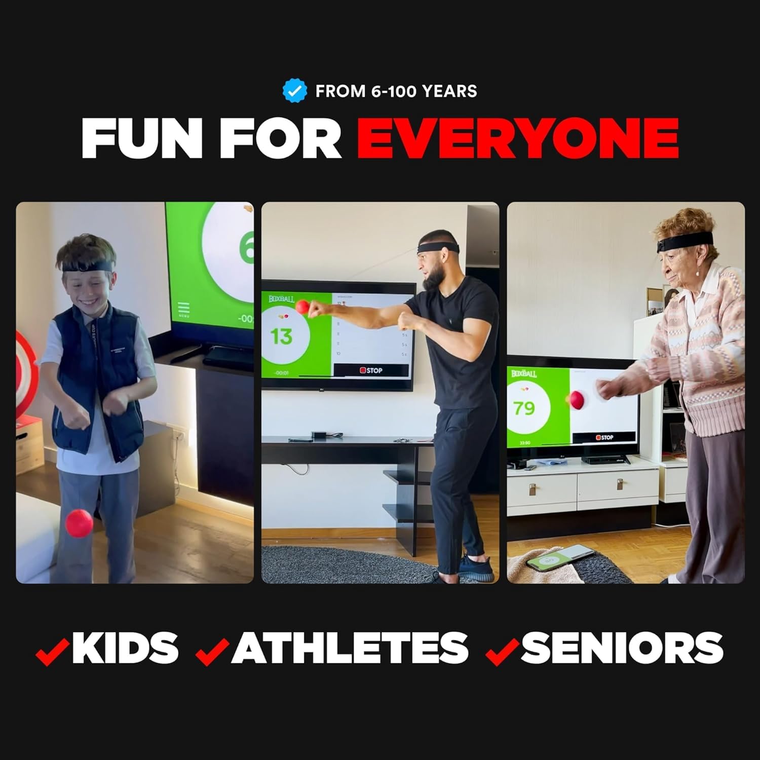 Boxbollen® Boxing Reflex Ball - Celebrity-Endorsed Home Workout Game - App-Connected Punch Counter - Hand Eye Coordination Training Ball - Christmas Gift for Boxers, All Ages - Stocking Stuffer