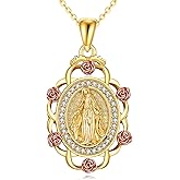 JBAERD Sterling Silver St Michael/St Christopher/St Barbara/St Jude/St Dymphna/Virgin Mary Necklace Patron Saint Pendant Amulet Medal Religion Jewelry Gifts for Men Women